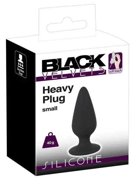 Black Velvets Intimate Plug S 40g Silicone, Tapered Shape, Black