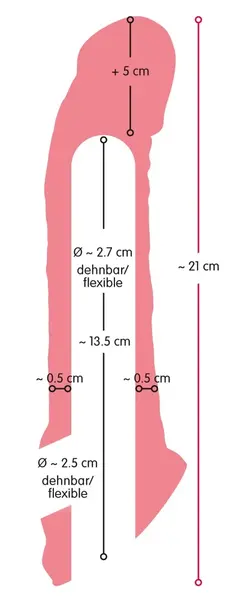 Nature Skin Extension Sleeve 21cm Anatomical TPE, Beige