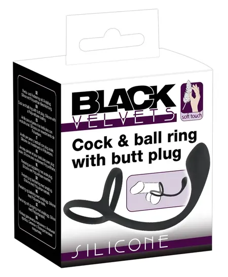 Black Velvets Advanced 3-in-1 Silicone Intimate System 22.5 cm Black