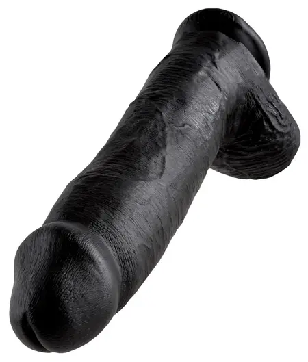 King Cock Model 12'' Black - Anatomical System with Suction Base