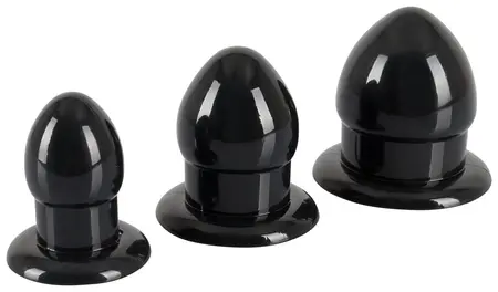 You2Toys Anal Trainer Plug Set Black TPR, 3 Sizes, Easy-Insert Design