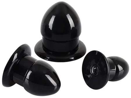 You2Toys Anal Trainer Plug Set Black TPR, 3 Sizes, Easy-Insert Design