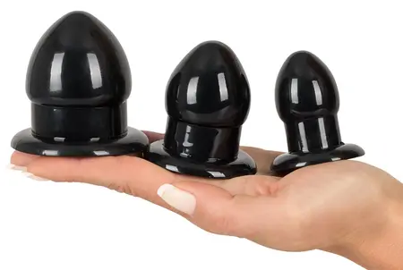 You2Toys Anal Trainer Plug Set Black TPR, 3 Sizes, Easy-Insert Design