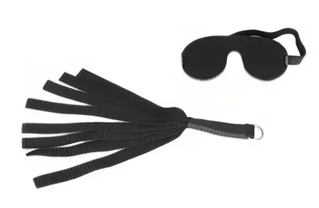Bad Kitty Adjustable Intimate Swing with Flogger & Blindfold Set, Black
