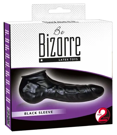 Be Bizarre Undercover Black Latex Anatomical Sleeve 22 cm