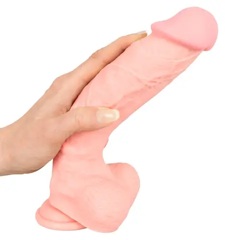Медицинско силиконово дилдо с вендуза, телесно, 24 см