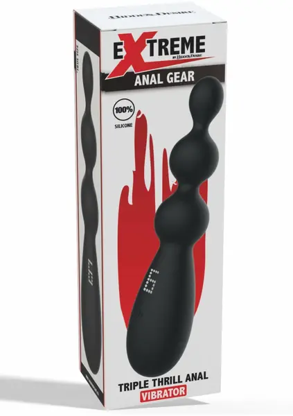 Extreme Triple Thrill Anal Vibrator Silicone 3-Sphere Black 8713221840851