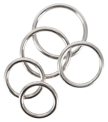 Bad Kitty Professional 5-Piece Metal Ring Set - Polished Carbon Steel