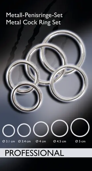 Bad Kitty Professional 5-Piece Metal Ring Set - Polished Carbon Steel