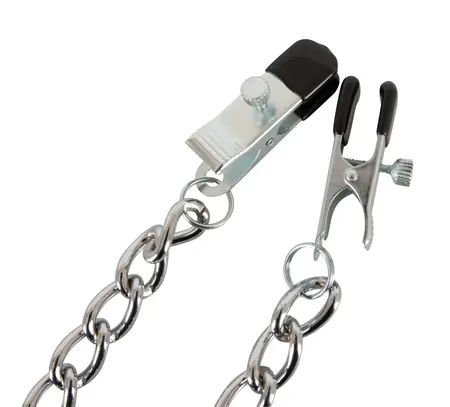 Bad Kitty Adjustable Chain System with Metal Clamps 43.5 cm Silver