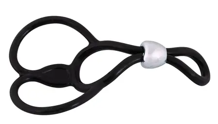 You2Toys Adjustable Triple Ring System Black Silicone 13cm