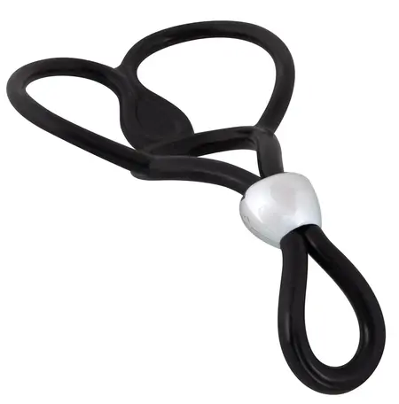 You2Toys Adjustable Triple Ring System Black Silicone 13cm
