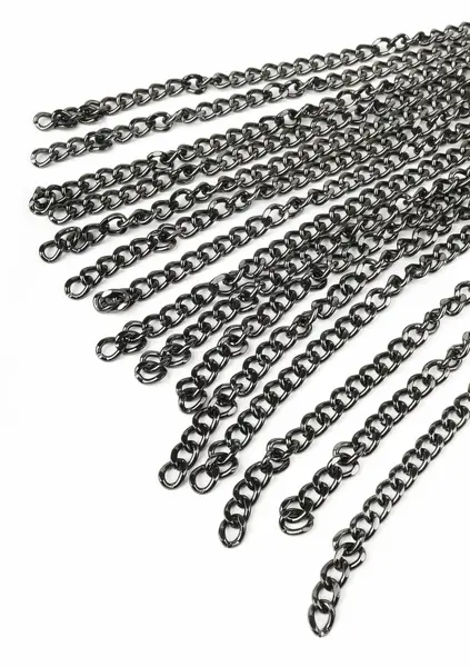 Genuine Leather Chain Whip - Sturdy Handle & Metal Chain Tails, Black
