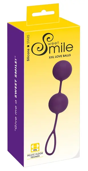 Sweet Smile XXL Weighted Silicone Duo Balls, 21.5 cm, Purple