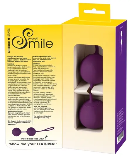 Sweet Smile XXL Weighted Silicone Duo Balls, 21.5 cm, Purple