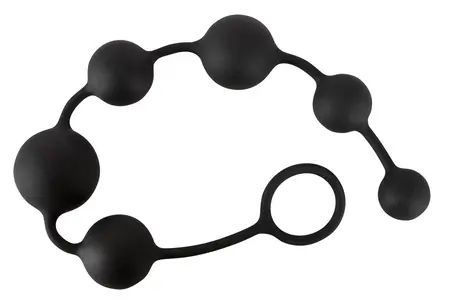 Black Velvets Silicone Intimate Bead Chain 40cm Black Flexible Design
