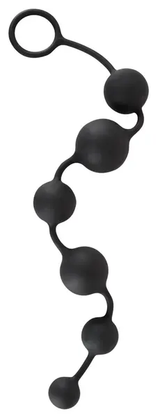Black Velvets Silicone Intimate Bead Chain 40cm Black Flexible Design