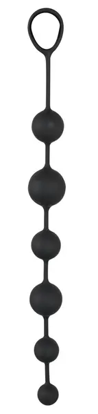 Black Velvets Silicone Intimate Bead Chain 40cm Black Flexible Design
