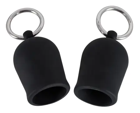 You2Toys Nipple Sucker Set Black - Silicone & Metal, 2.1 cm Inner O