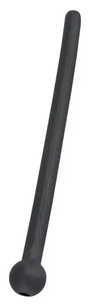 Mystim Black Silicone Urethral Dilator Hollow Flexible 11.8cm O0.7cm