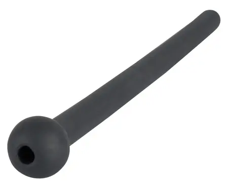 Mystim Black Silicone Urethral Dilator Hollow Flexible 11.8cm O0.7cm