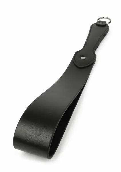 Genuine Leather Belt Slapper by Ouch! - Premium Black Impact Tool