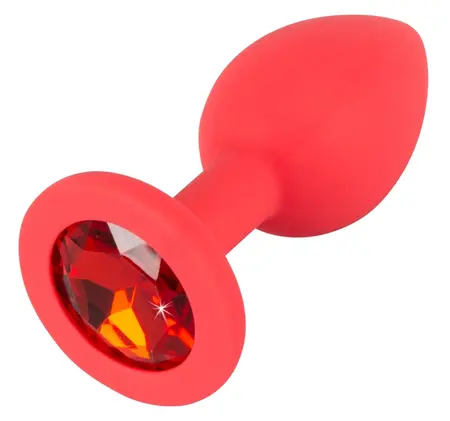 Colorful Joy Red Jewel Plug - Silicone, Decorative, 7.2 cm, Acrylic Gem