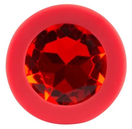 Colorful Joy Red Jewel Plug - Silicone, Decorative, 7.2 cm, Acrylic Gem