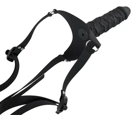 You2Toys Silicone Strap-On Adjustable Black 17cm Harness System