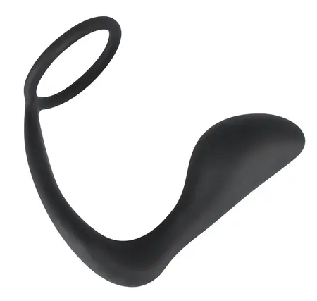 Black Velvets Duo System Silicone Ring & Plug, Black, 10cm