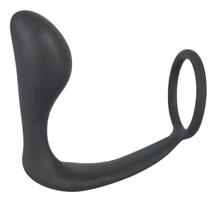 Black Velvets Duo System Silicone Ring & Plug, Black, 10cm