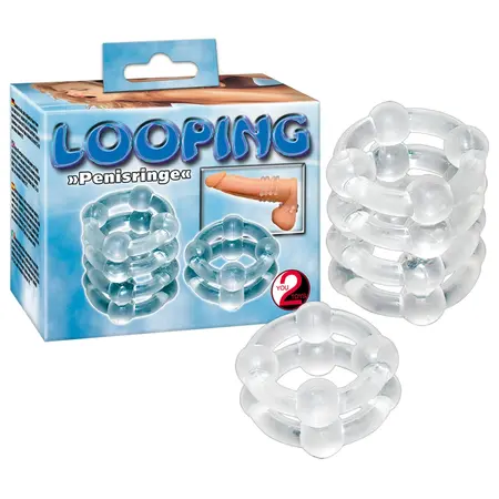 You2Toys Looping Silicone Ring Set 2pcs Flexible Transparent TPE 2.5cm