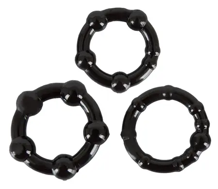 Svenjoyment Get Hard Black Silicone Ring Set 3-Piece Adjustable