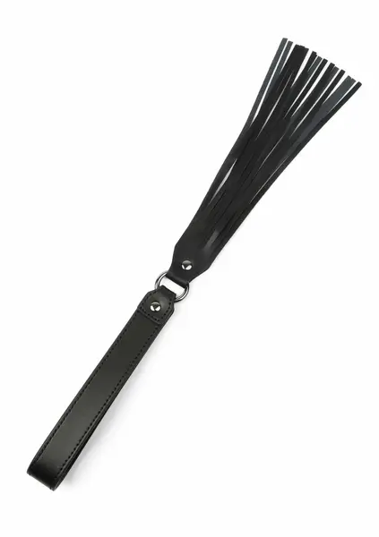 Hidden Desire Masters Genuine Leather Flogger - Premium Handle, Black