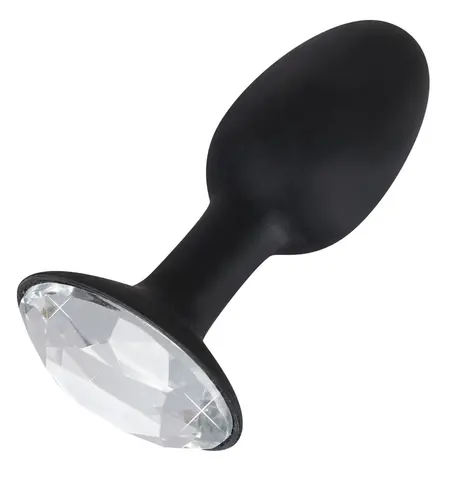 You2Toys Anal Plug S Black Silicone with Decorative Gem 8.5cm