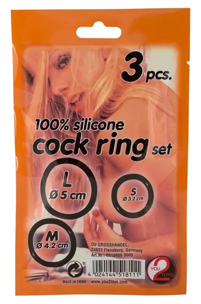 You2Toys Silicone Ring Set 3pcs Black - Adjustable Sizes for Comfort