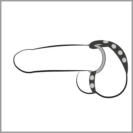 You2Toys Adjustable Black Strap System with 3 Metal Rings 21cm