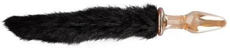 You2Toys Glass Intimate Accessory with Faux Fur Tail, 12 cm, Gold-Transparent