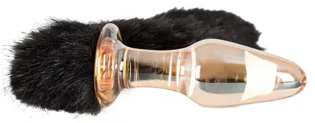 You2Toys Glass Intimate Accessory with Faux Fur Tail, 12 cm, Gold-Transparent
