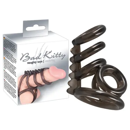 Bad Kitty Multi-Ring Support System Smoke Flexible TPE 7cm