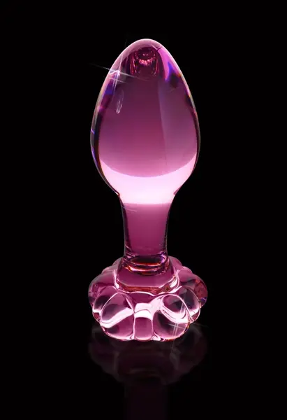 Icicles No. 48 Glass Plug with Decorative Flower Stopper, 8.9 cm
