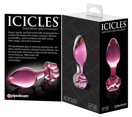 Icicles No. 48 Glass Plug with Decorative Flower Stopper, 8.9 cm