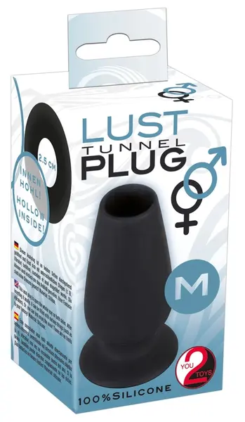 You2Toys Lust Tunnel Plug M Silicone Hollow Plug Black 10 cm