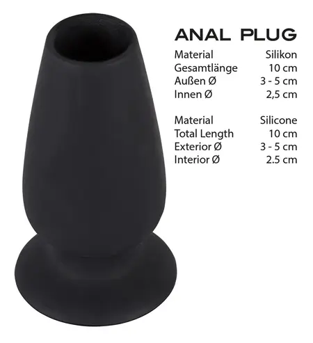 You2Toys Lust Tunnel Plug M Silicone Hollow Plug Black 10 cm
