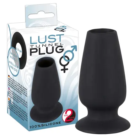 You2Toys Lust Tunnel Plug M Silicone Hollow Plug Black 10 cm