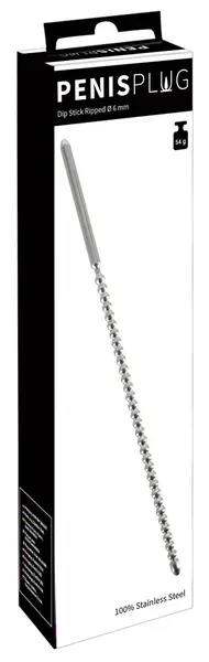 Mystim Dip Stick Ripped 6mm Stainless Steel Urethral Sound 24cm