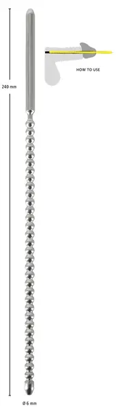 Mystim Dip Stick Ripped 6mm Stainless Steel Urethral Sound 24cm