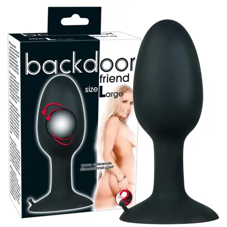 You2Toys Large Silicone Plug with Rotating Ball & Suction Cup, Black
