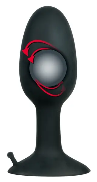 You2Toys Small Silicone Plug with Rotating Ball, Black, 8 cm