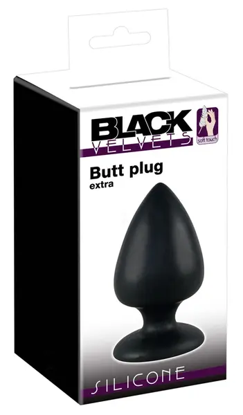 Black Velvets Extra Large Silicone Intimate Plug with Suction Base 14cm